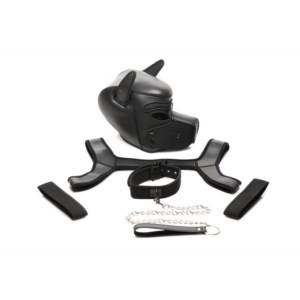 pup play set van neopreen met kap en harnas – perfect voor volledige rolbeleving en comfort