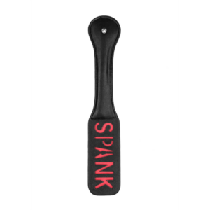 Leren paddle met SPANK-tekst – perfect voor duidelijke BDSM-impact en markering