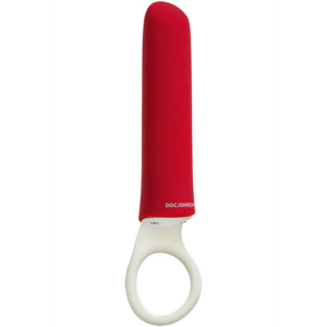 iPlease Mini Vibrator in fuchsia/rood, lippenstiftvorm met siliconen gripring