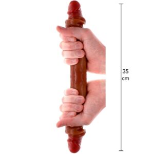 Dubbele dildo met voorhuid 35 cm – Foreskin Double Dong Silicone 35 cm