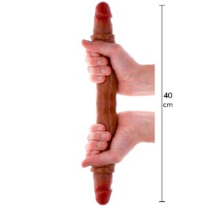 Dubbele dildo met voorhuid 40 cm – Foreskin Double Dong Silicone 40 cm