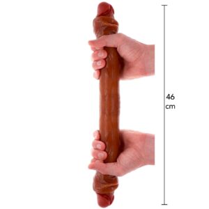Dubbele dildo met voorhuid 46 cm – Foreskin Double Dong Silicone 46 cm