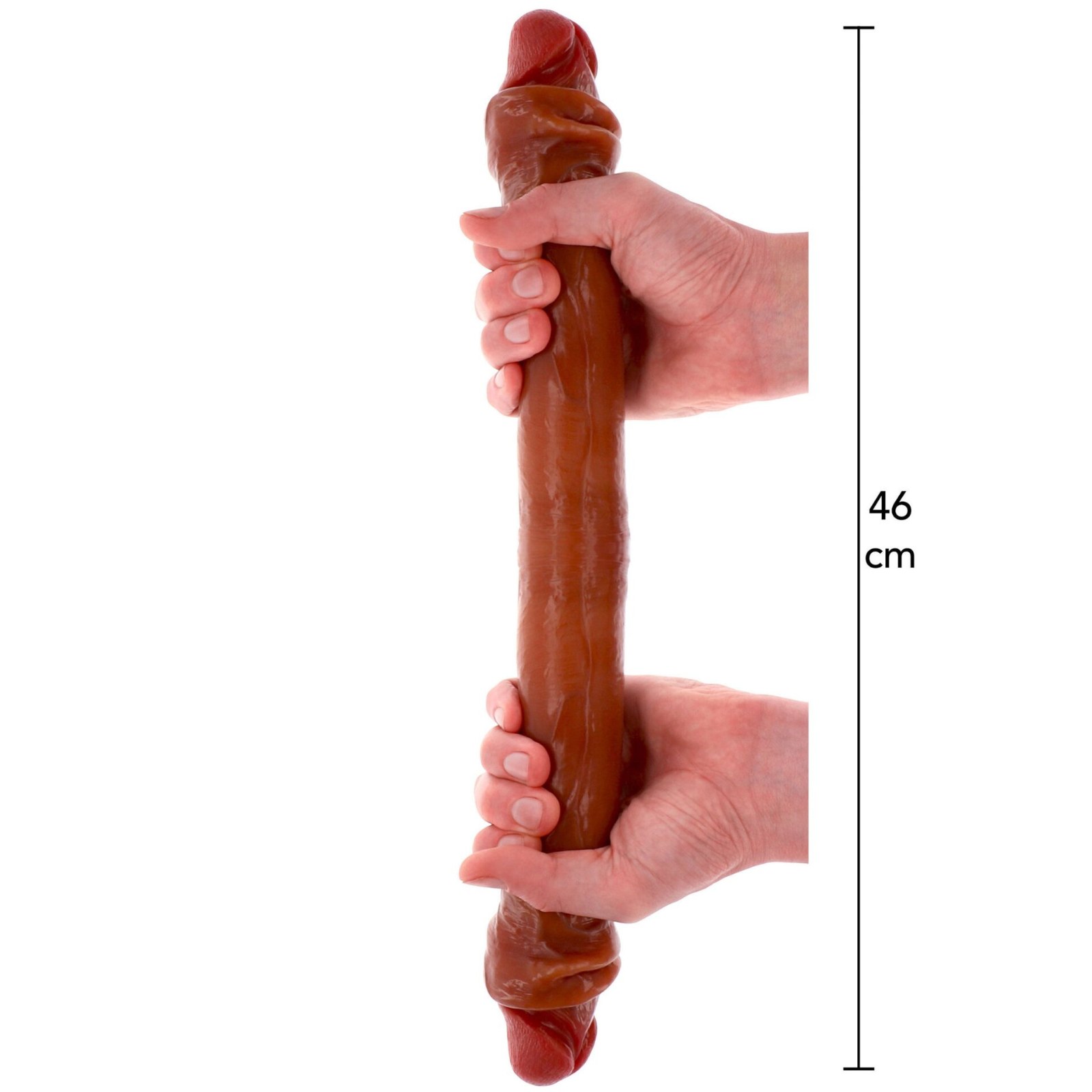 Dubbele dildo met voorhuid 46 cm – Foreskin Double Dong Silicone 46 cm