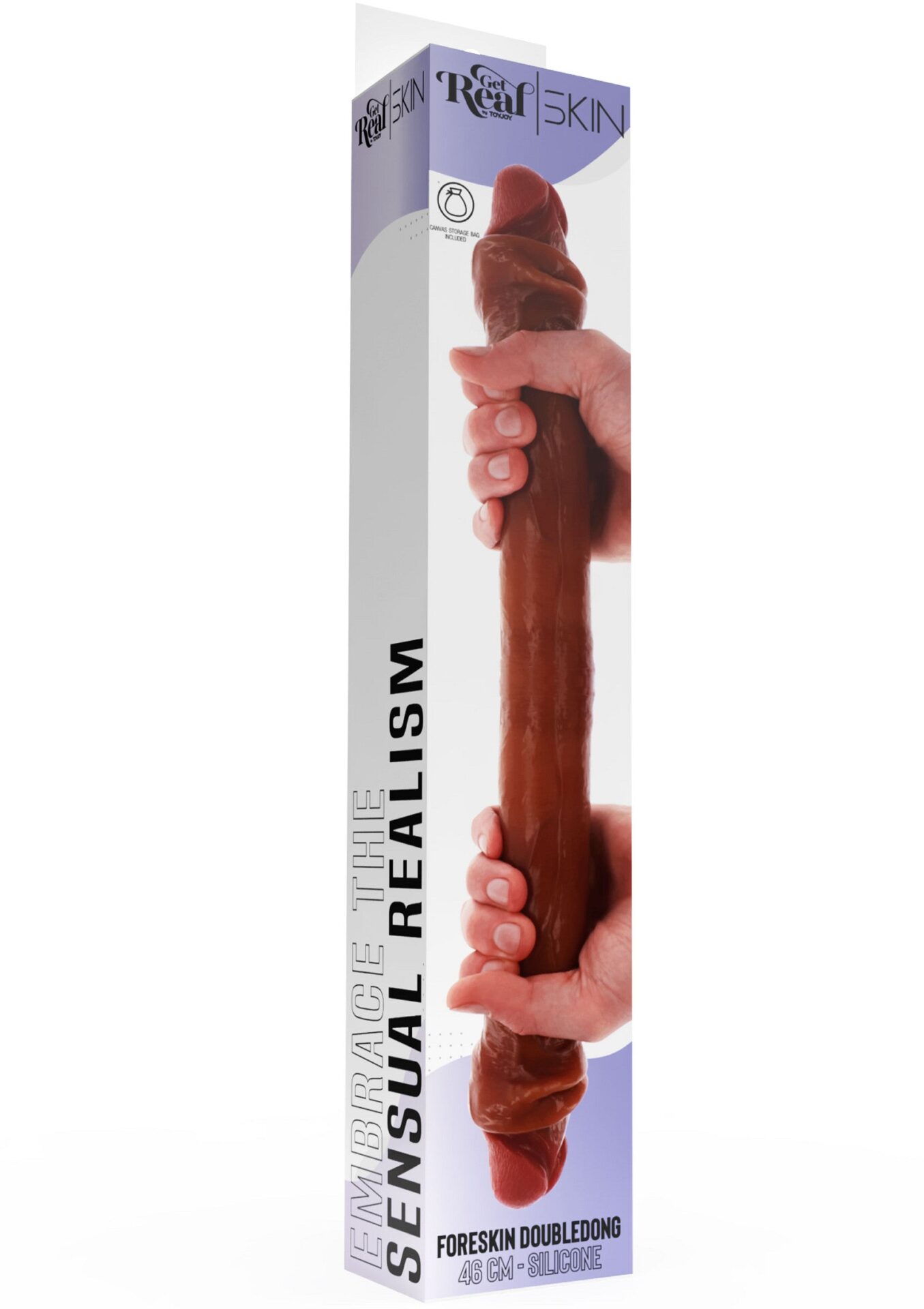 Dubbele dildo met voorhuid 46 cm – Foreskin Double Dong Silicone 46 cm – foto 3