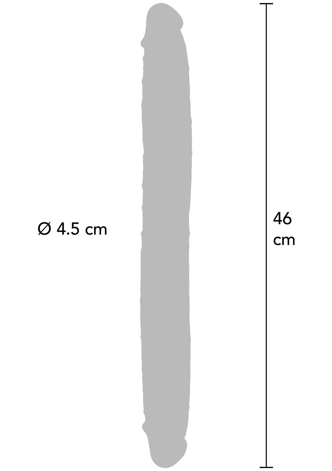 Dubbele dildo met voorhuid 46 cm – Foreskin Double Dong Silicone 46 cm – foto 2