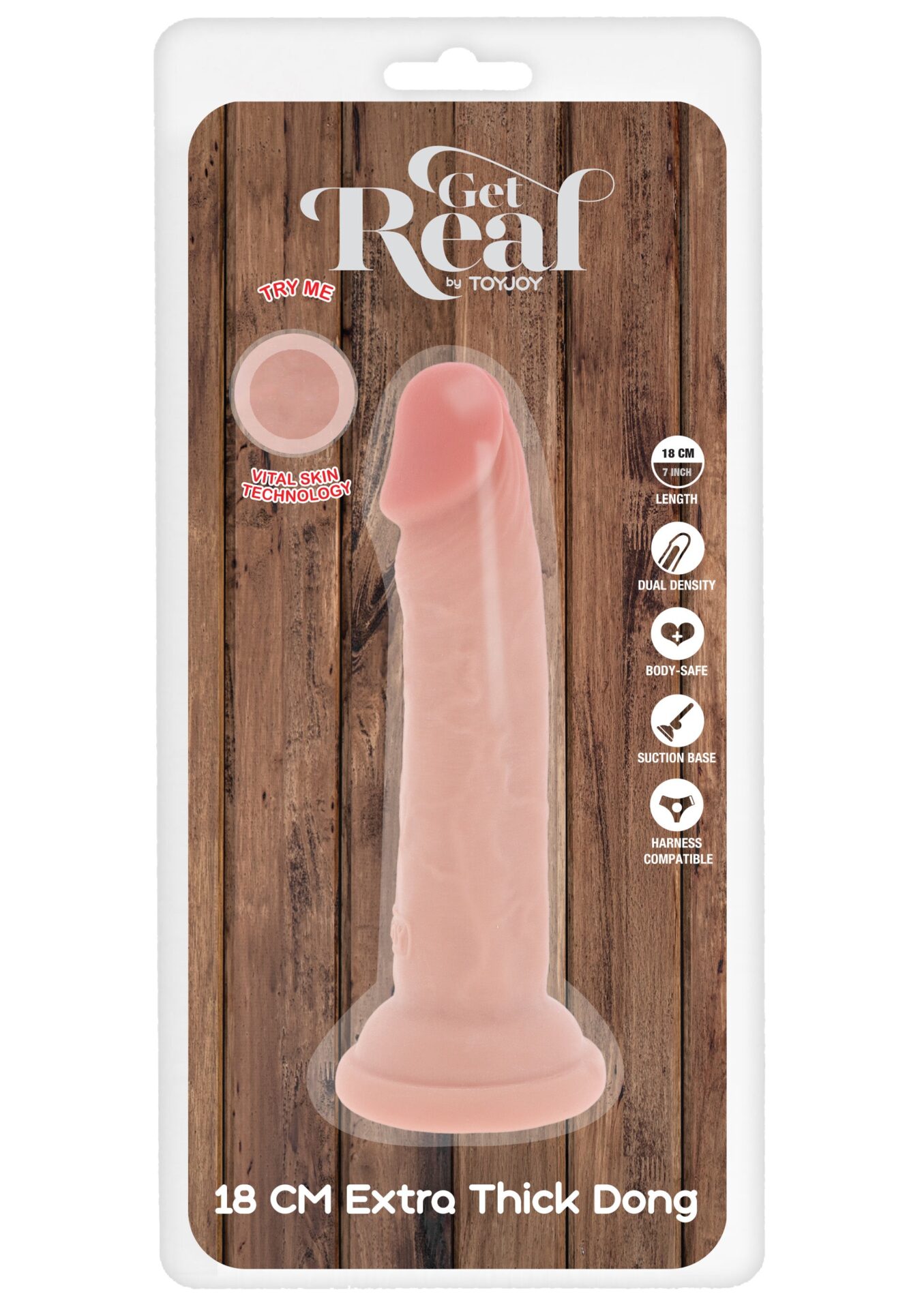 Dikke dildo 18 cm – Deluxe Dual Density Thick Dong TPE 18 cm – foto 3