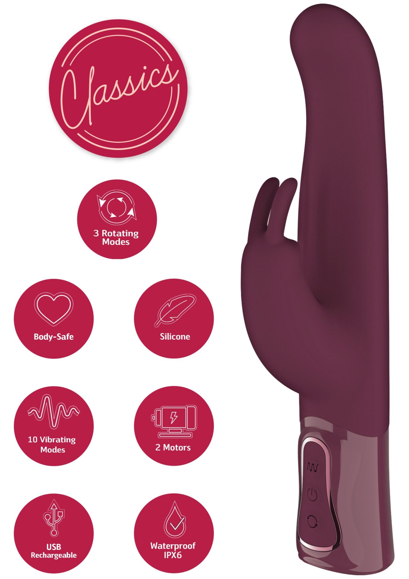 Draaiende dikke rabbit vibrator – Rotating & Vibrating Thick Rabbit Vibrator – foto 6