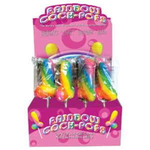 Regenboog piemel lolly – Rainbow Cock Pops Display 12pc