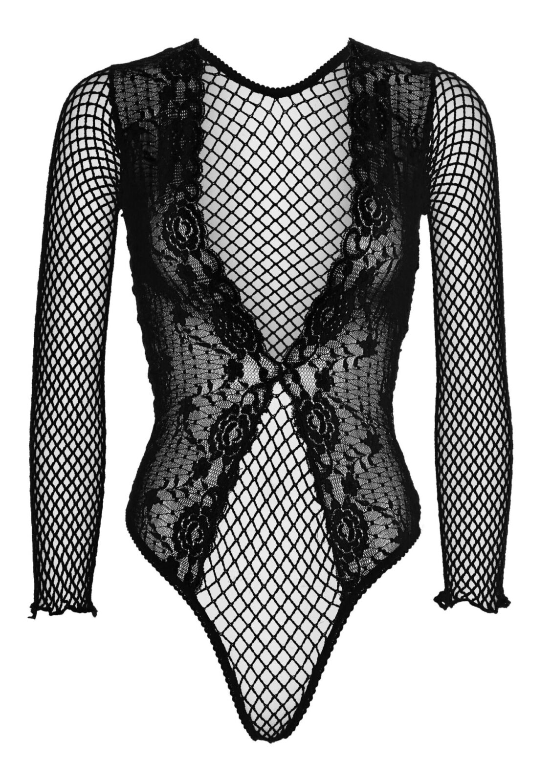 High Cut Lace and Net Teddy - Afbeelding 3