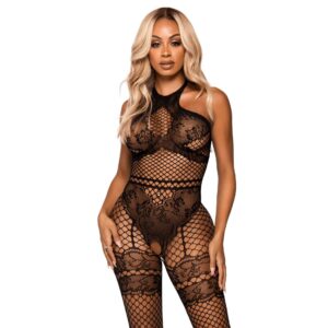 Bodystocking met lingerie print – Bodystocking with Faux Lingerie Detail
