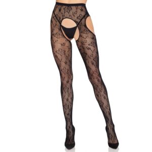 Bloemen net jarretelpanty – Bloom Net Suspender Tights