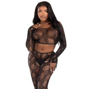 Python crop top en panty – Python Crop Top & Footless Tights