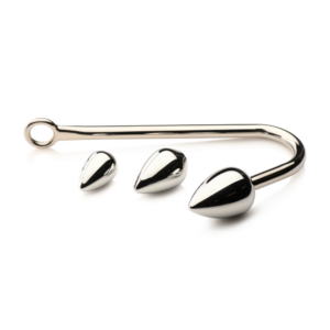 Anale hook trainer met roestvrijstalen haak en 3 aluminium pluggen