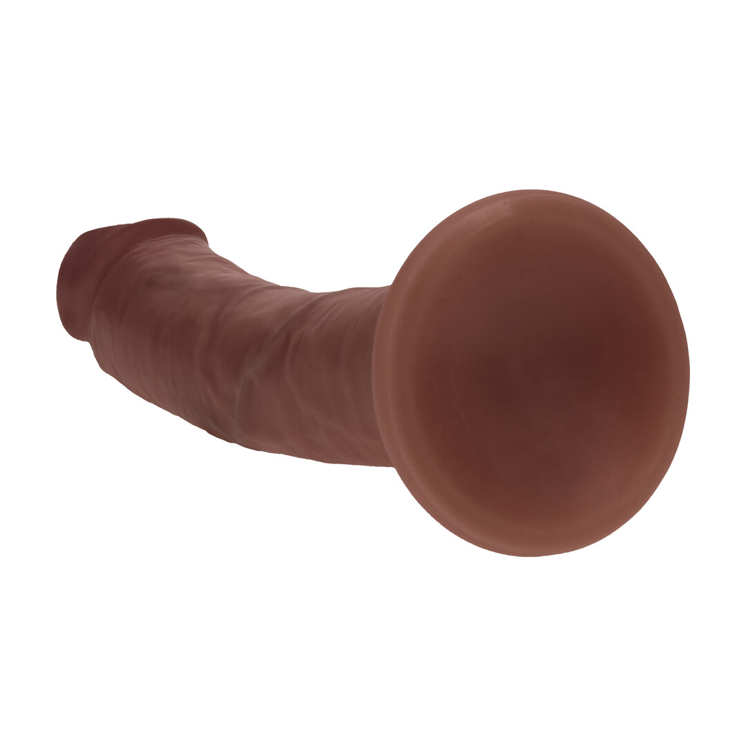 Bruine realistische dildo 20 cm – Dual Density Silicone Gebogen Realistische Dildo met Zuignap – foto 5