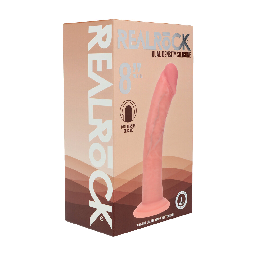 Gebogen realistische dildo 20 cm – Dual Density Silicone Gebogen Realistische Dildo met Zuignap – foto 2
