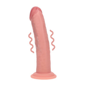 Gebogen vibrerende dildo 20 cm – Dual Density Silicone Gebogen Realistische Vibrerende Dildo met Zuignap